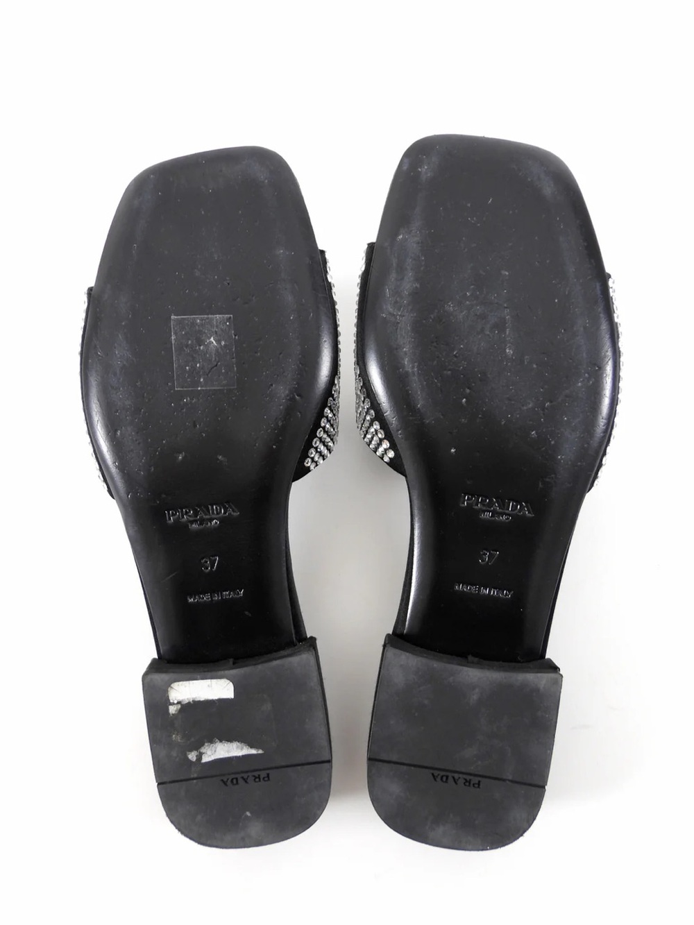 Prada Black Crystal-Studded Slide Mules - Picture 6 of 7